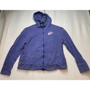Nike hoodie full zip shirt youth girls large lightweight purple